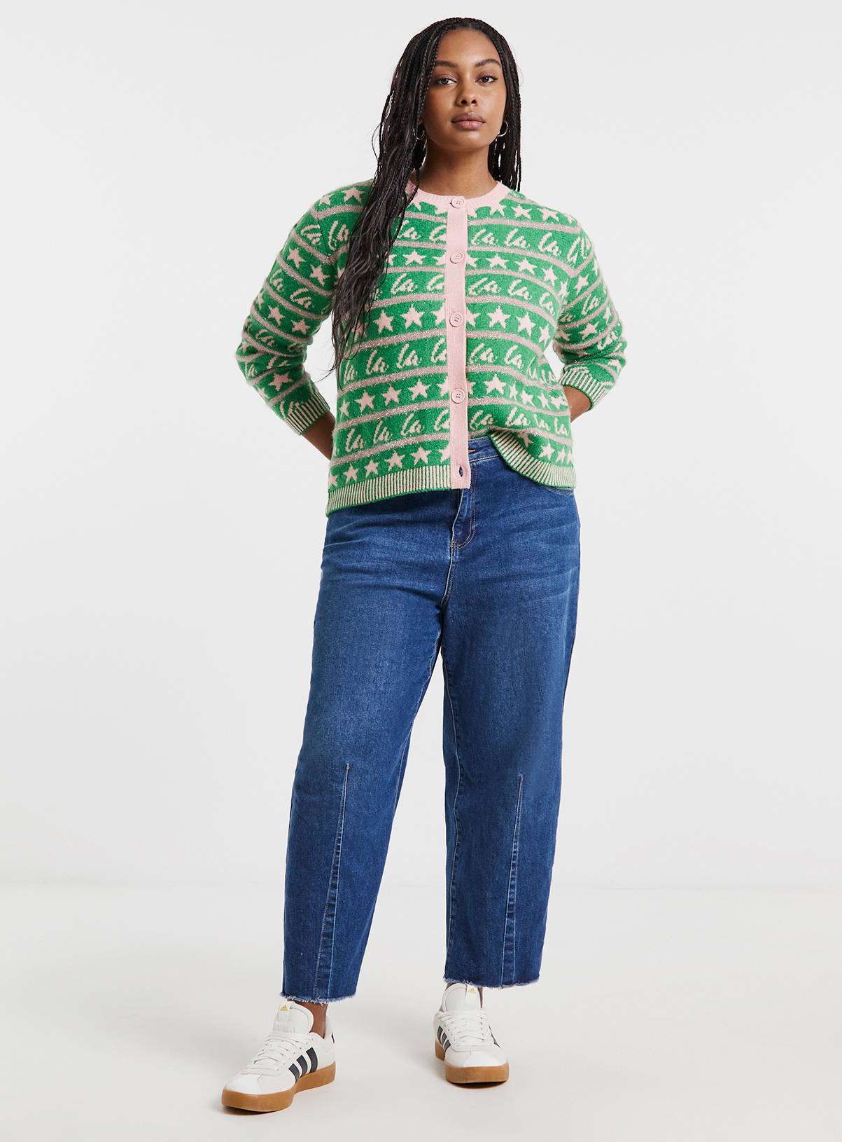 SIMPLY BE Fa La La La Christmas Cardigan 32-34 - Image 3